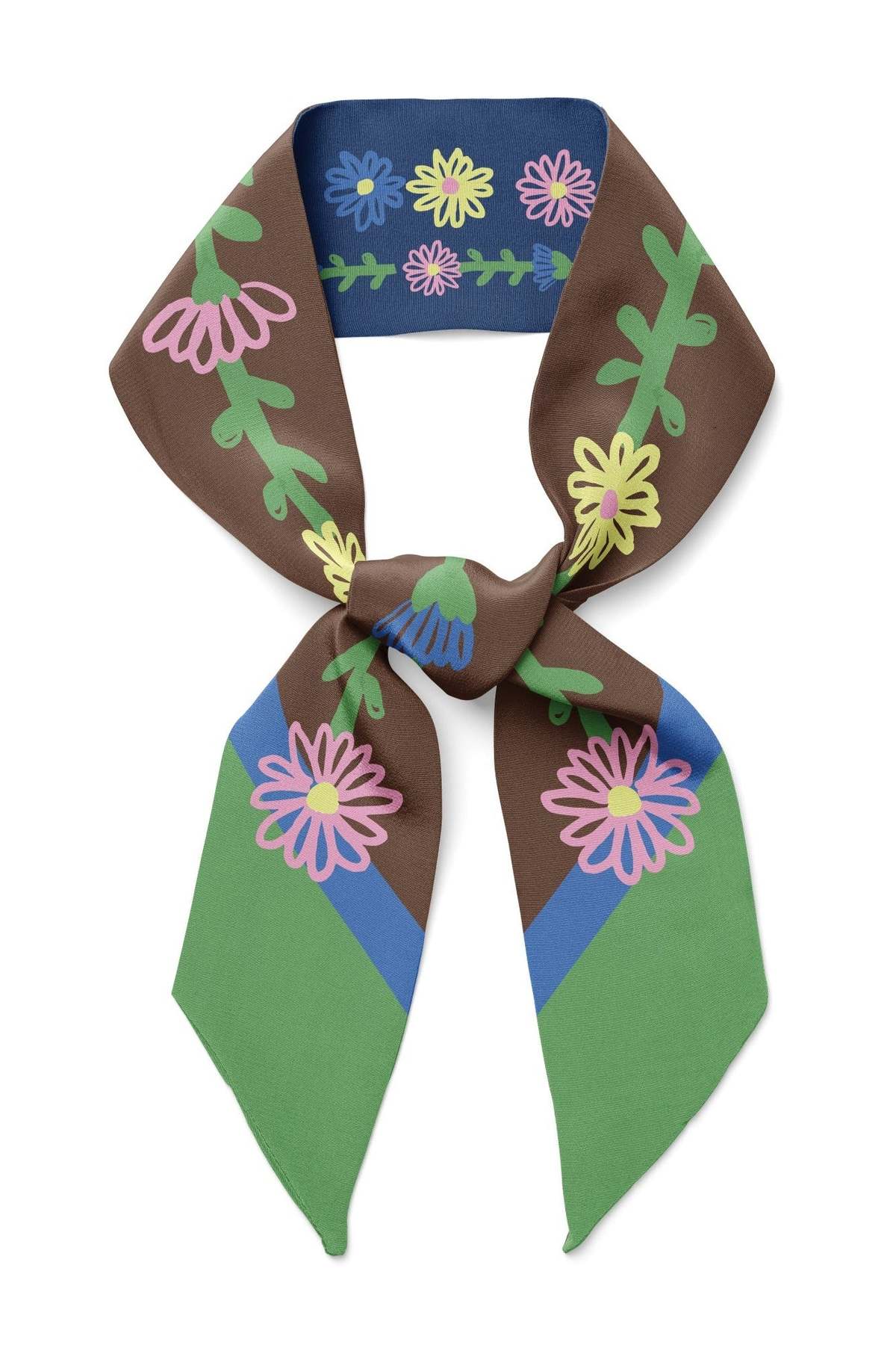 Centinelle Tiny Flowers Twilly Ribbon Scarf - Image 1 of 2