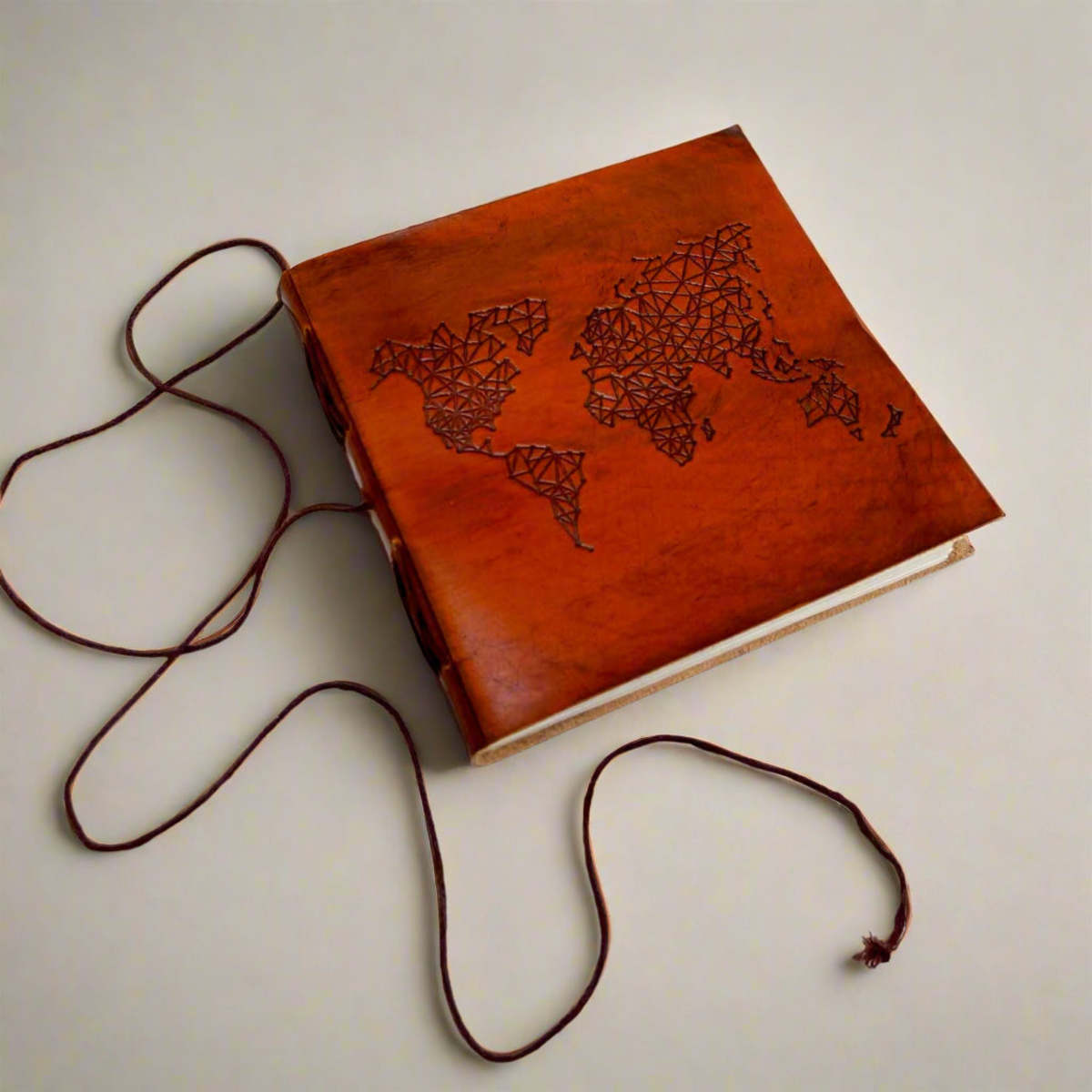 Soothi World Map 7x7 Artist Handmade Leather Journal - Image 2 of 10