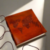 Soothi World Map 7x7 Artist Handmade Leather Journal - Thumbnail 5