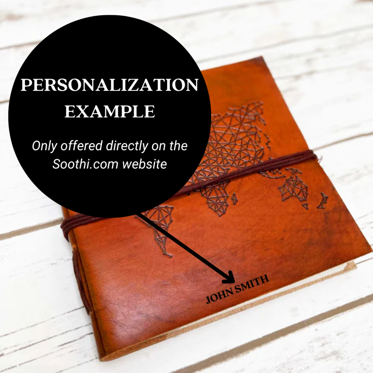 Soothi World Map 7x7 Artist Handmade Leather Journal - Image 8 of 10