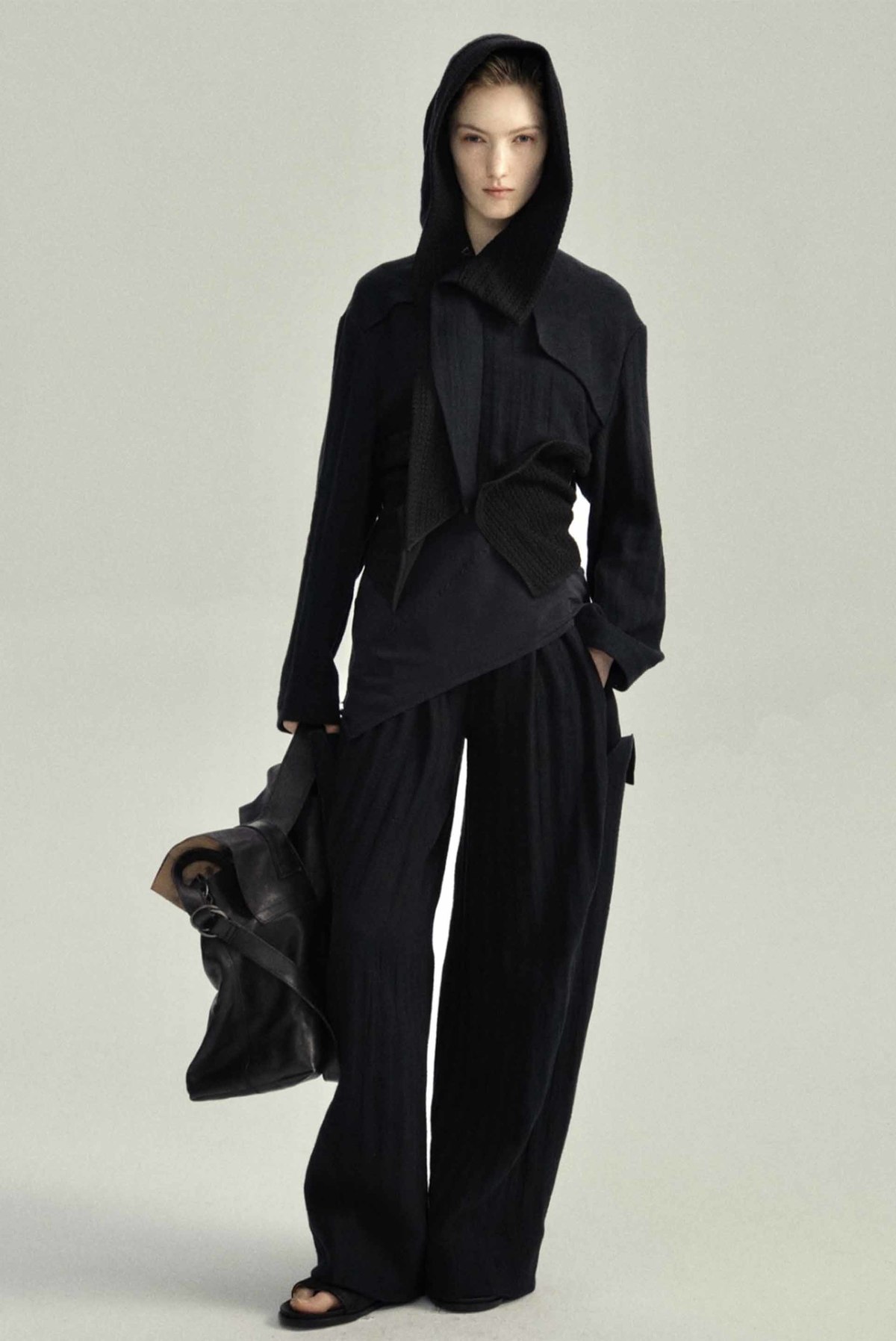 YEHUAFAN Black Linen Jacket - Image 1 of 2