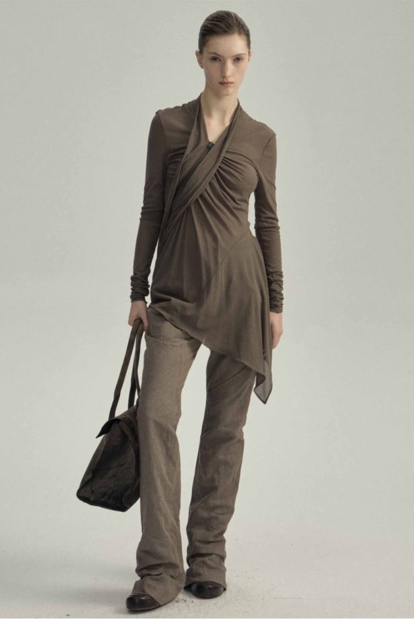 YEHUAFAN Cotton Lawn Green Zip Up Cardigan