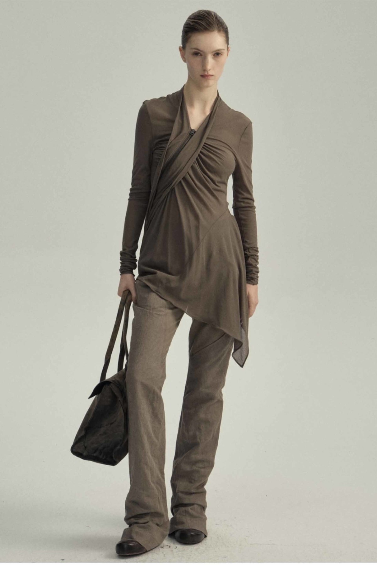 YEHUAFAN Cotton Lawn Green Zip Up Cardigan - Image 1 of 2