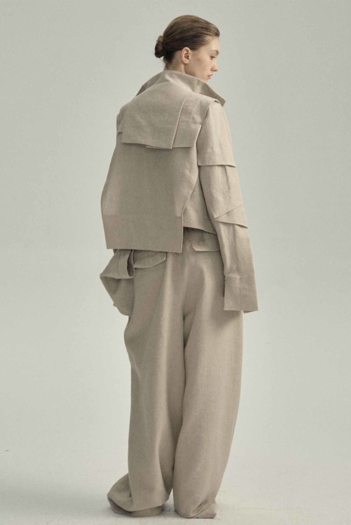 YEHUAFAN Ivory Wool Linen Jacket - Ivory - Image 2 of 2