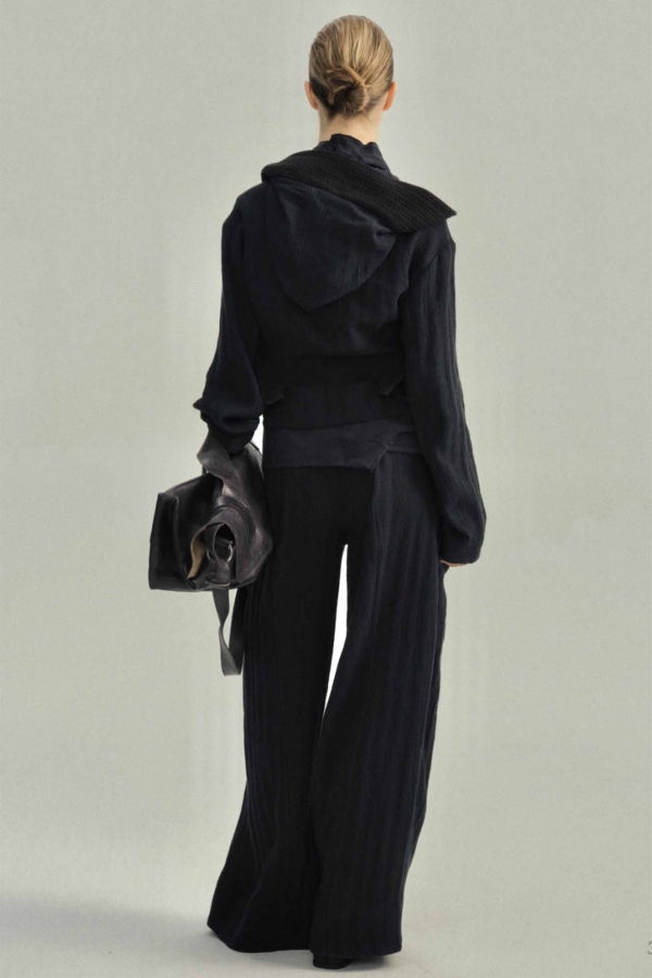 YEHUAFAN Linen Black Pants Pants