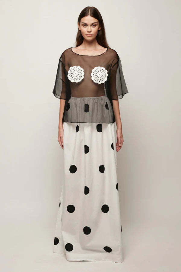 S/W/F Relaxed Split Maxi Skirt - Dots