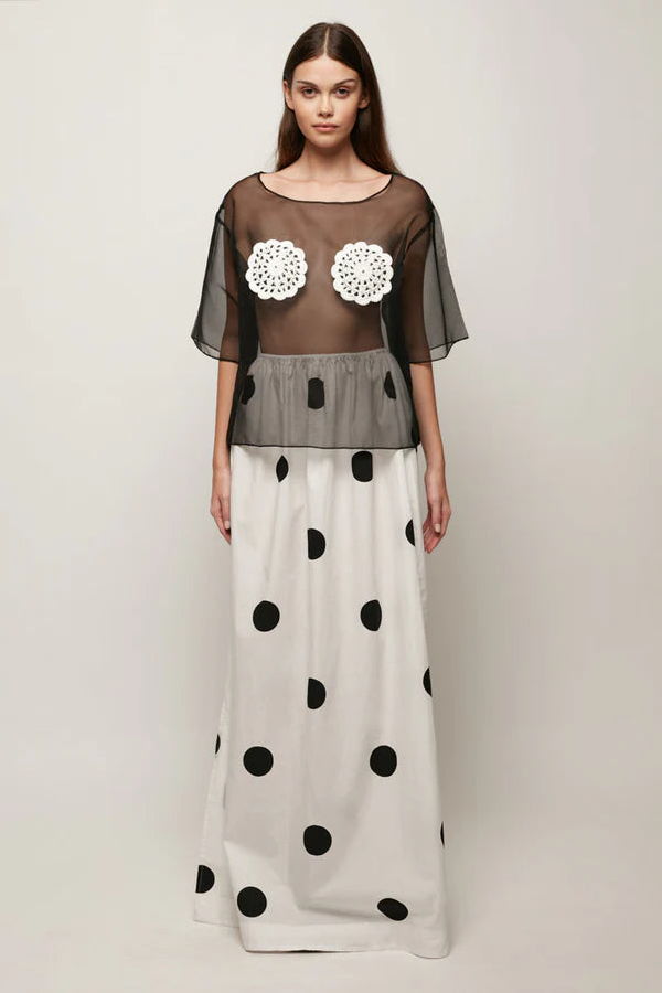 S/W/F Relaxed Split Maxi Skirt - Dots