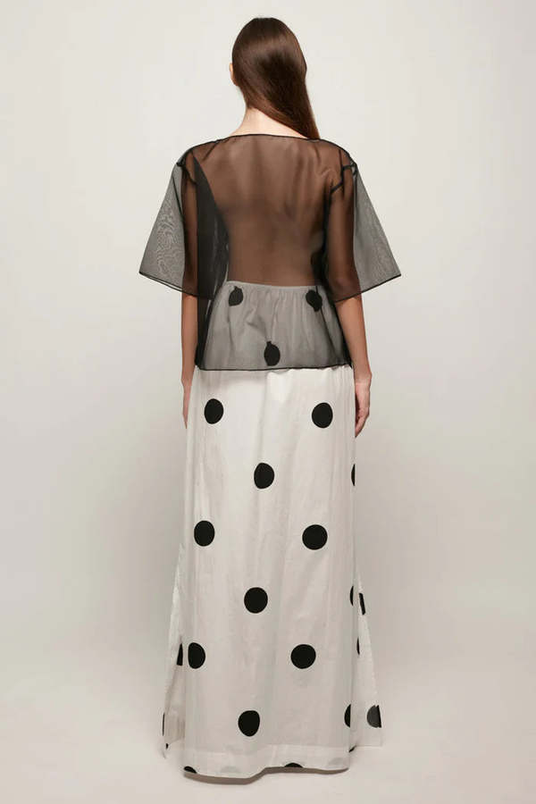 S/W/F Relaxed Split Maxi Skirt - Dots