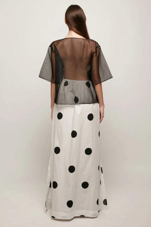 S/W/F Relaxed Split Maxi Skirt - Dots