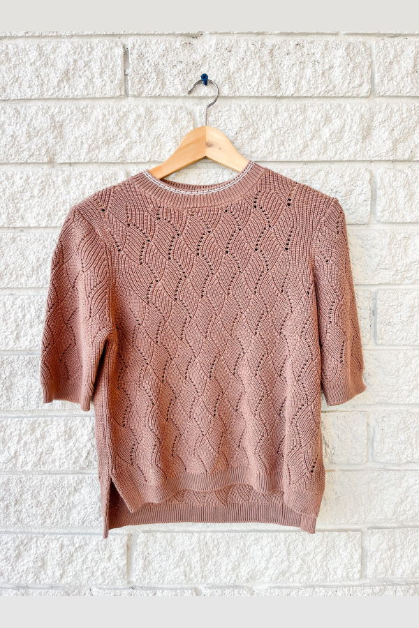 Varley Agathe Knit Top - Brownie