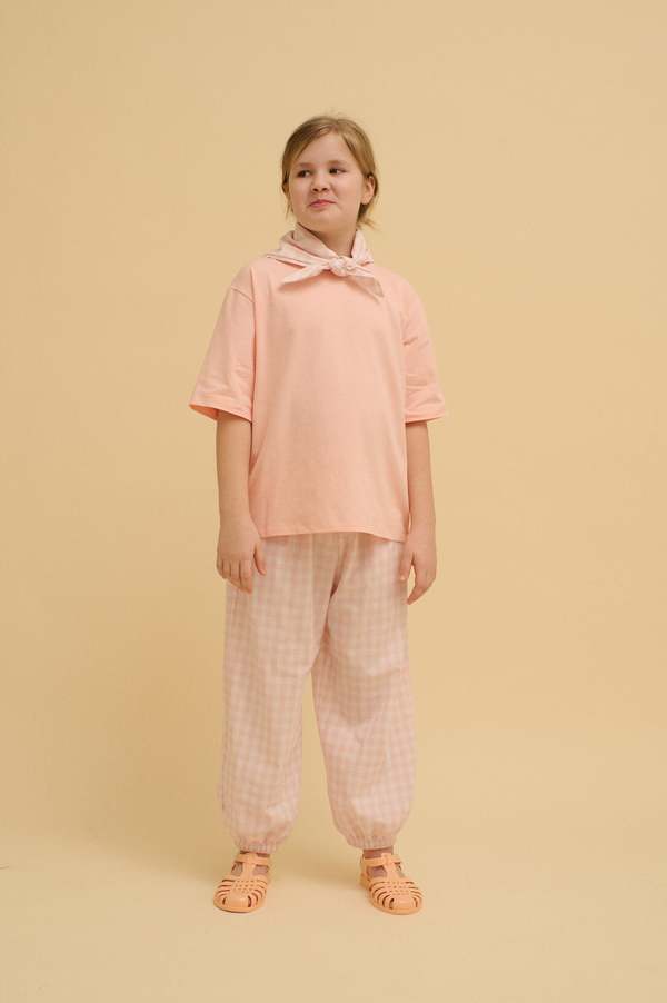 KIDS OXOX Club Pink Checkered Balloon Pants KIDS OXOX Club Pink Checkered Balloon Pants