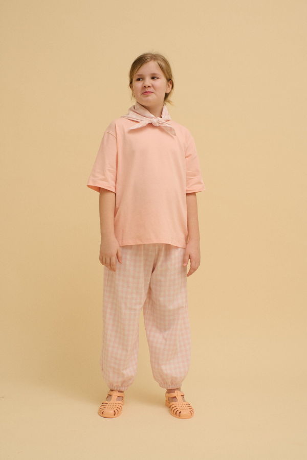 KIDS OXOX Club Pink Checkered Balloon Pants
