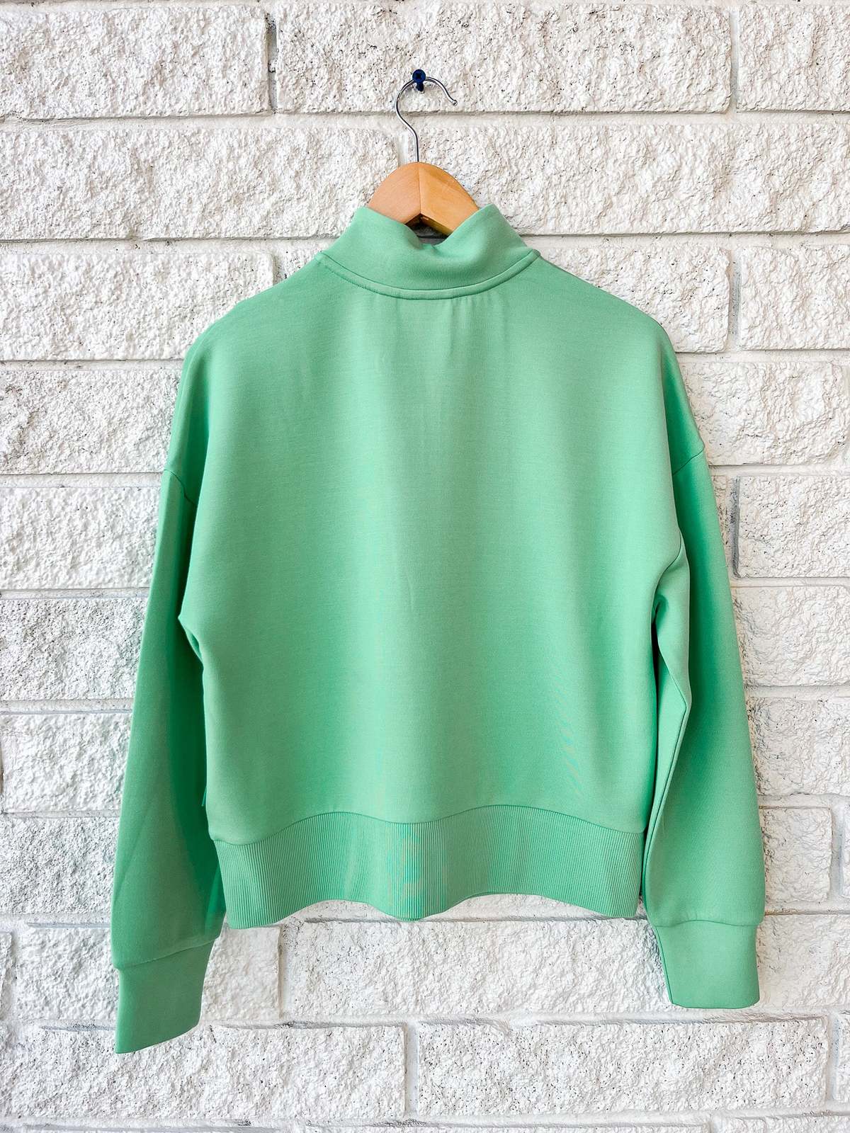 Varley Mavis Mock Neck Sweatshirt - Green Spruce - Image 2 of 4