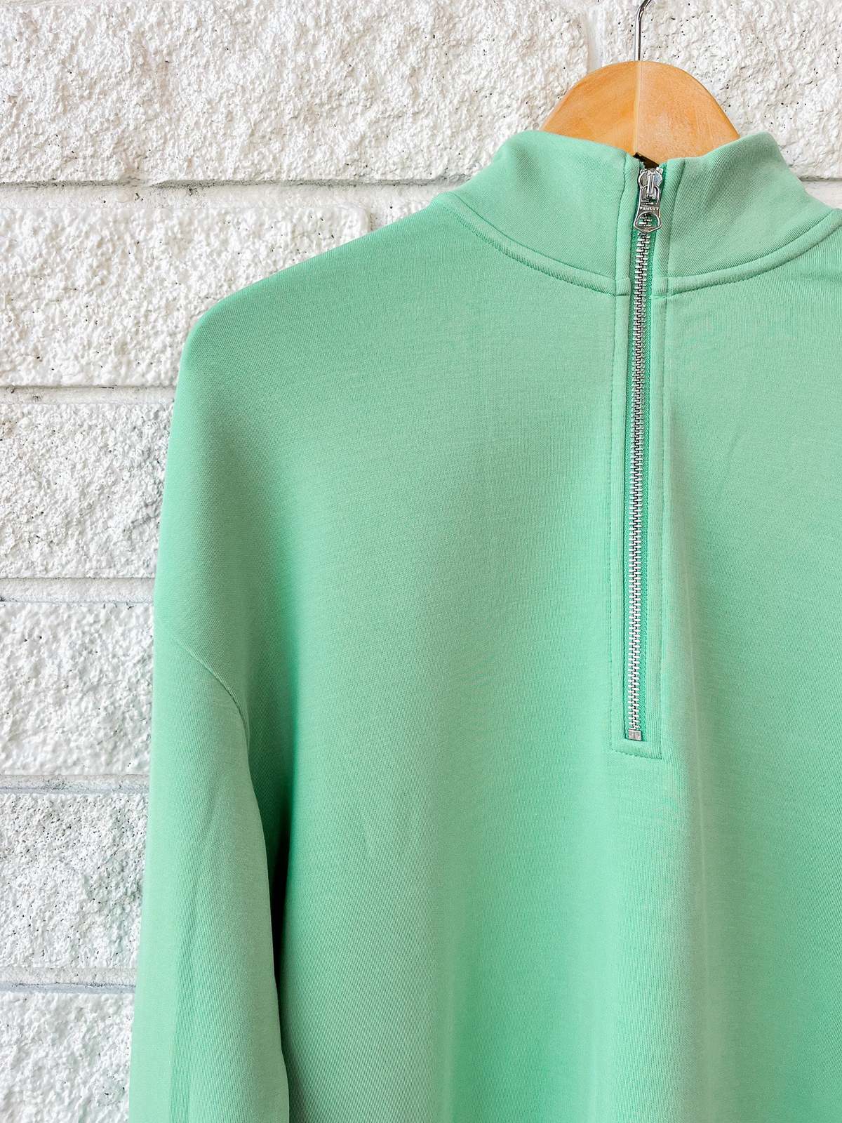 Varley Mavis Mock Neck Sweatshirt - Green Spruce - Image 3 of 4