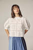 amente Puff Sleeve Tie Back Top - White - Thumbnail 2