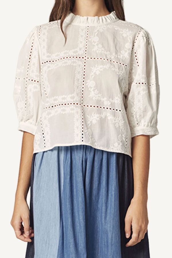 amente Puff Tie Back Top