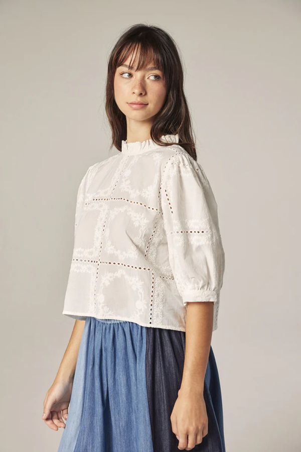 amente Puff Tie Back Top