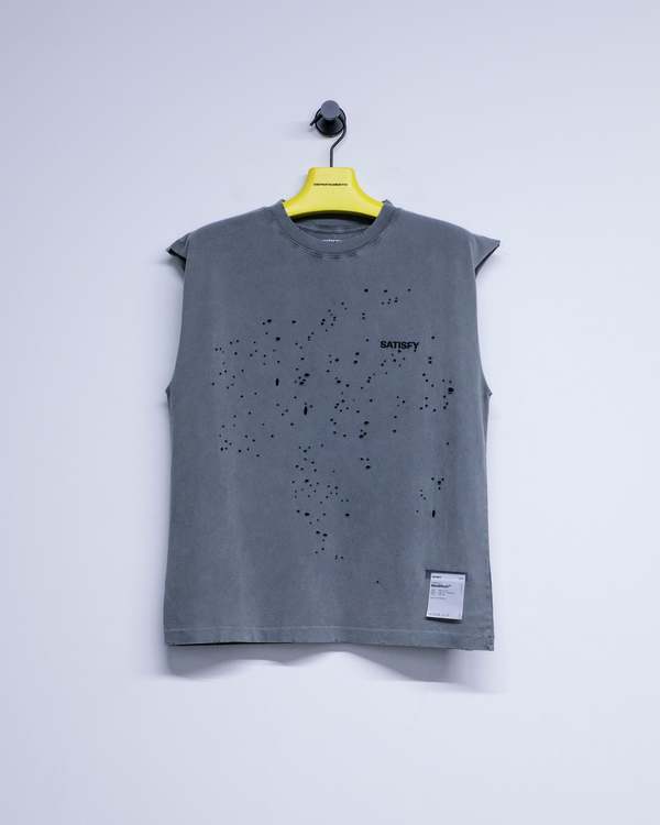 Satisfy Faded Black Cotton MothTech Muscle Tee