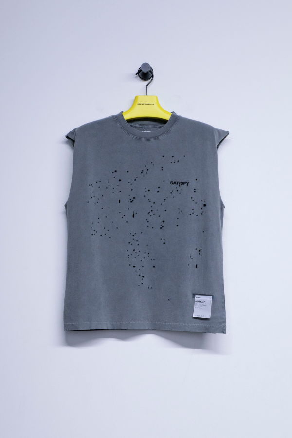 Satisfy Faded Black Cotton MothTech Muscle Tee