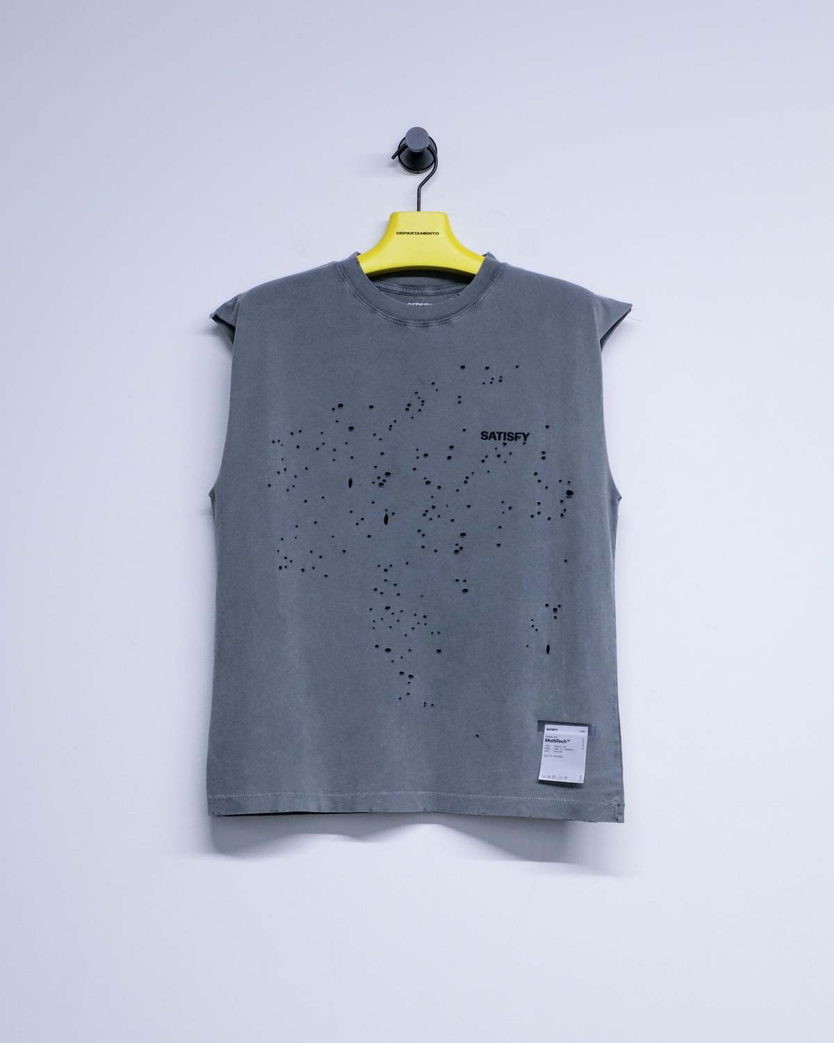 Satisfy Faded Black Cotton MothTech Muscle Tee - Image 1 of 2
