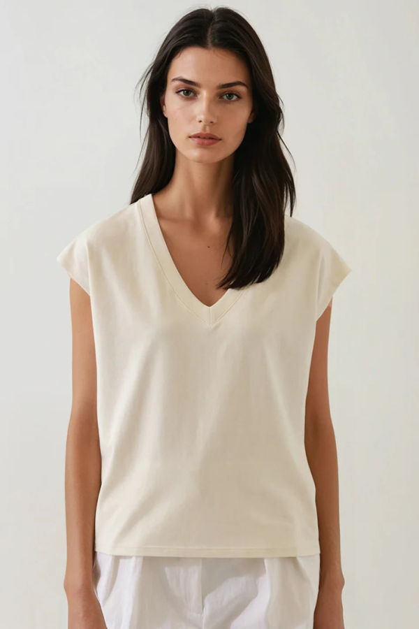Patrick Assaraf Iconic V-Neck Dolman Tee