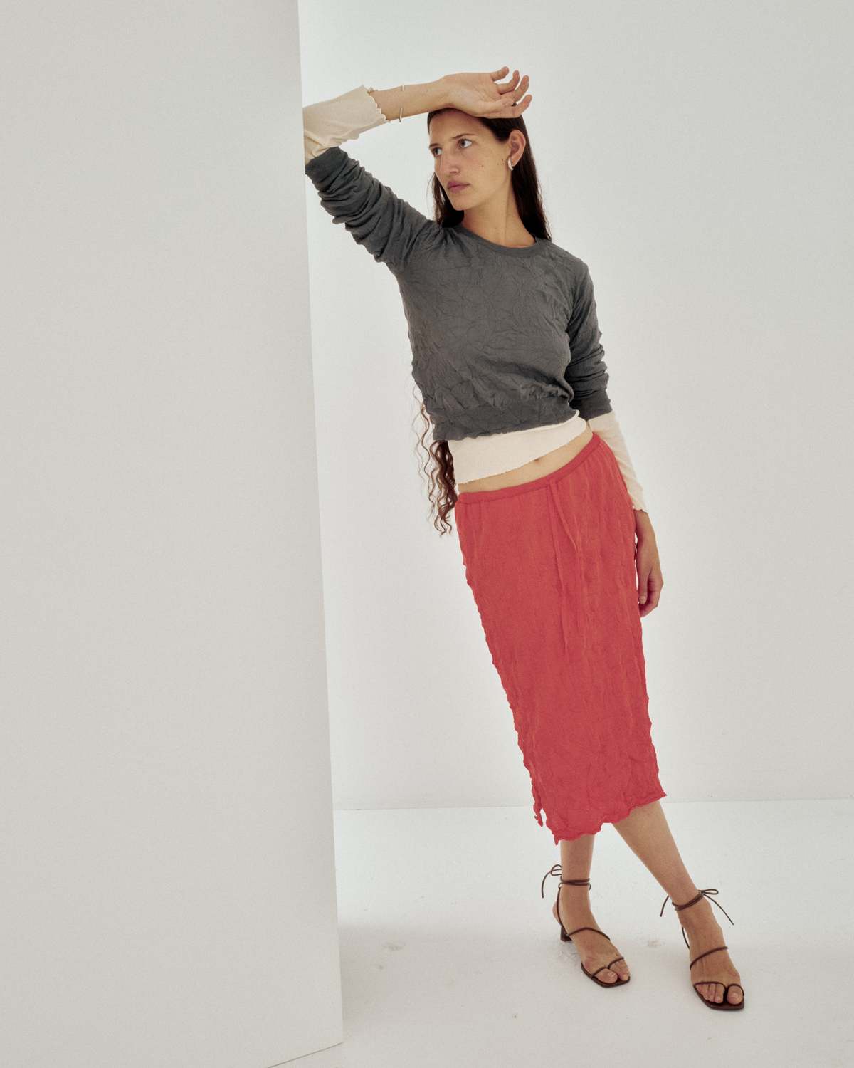 SAYAKA DAVIS NEW YORK Crinkled Knit Skirt - Image 3 of 6