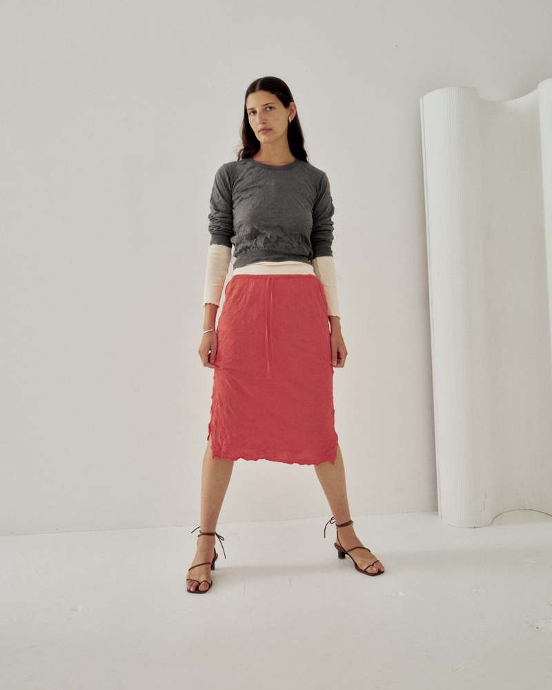 SAYAKA DAVIS NEW YORK Crinkled Knit Skirt