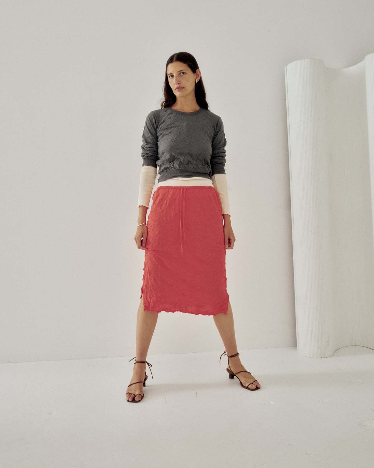 SAYAKA DAVIS NEW YORK Crinkled Knit Skirt - Image 4 of 6