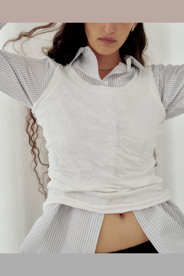 SAYAKA DAVIS NEW YORK Crinkled Knit Tank