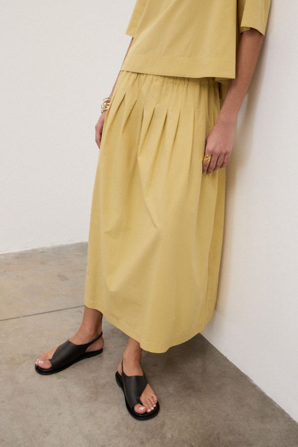 Ottod'Ame Pleated Poplin Skirt