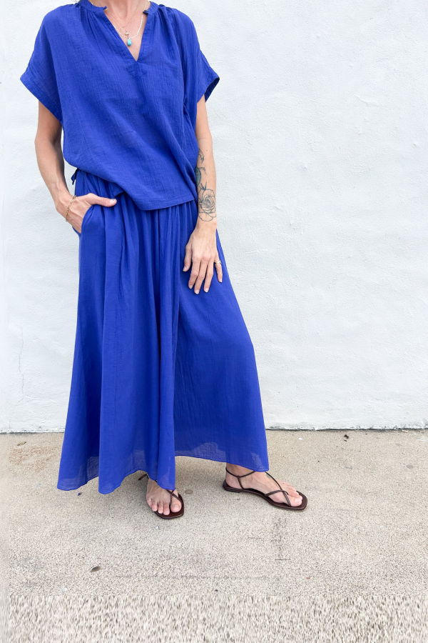 Pomandere S/S Blouse - Royal