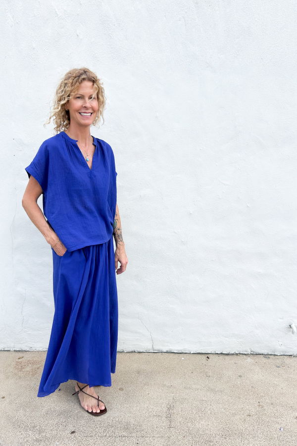 Pomandere S/S Blouse - Royal