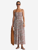 Apiece Apart Jana Ruched Bodice Maxi Dress - Clay Floral - Thumbnail 2