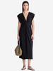 Apiece Apart Margit Twist Front Column Dress - Black - Thumbnail 4