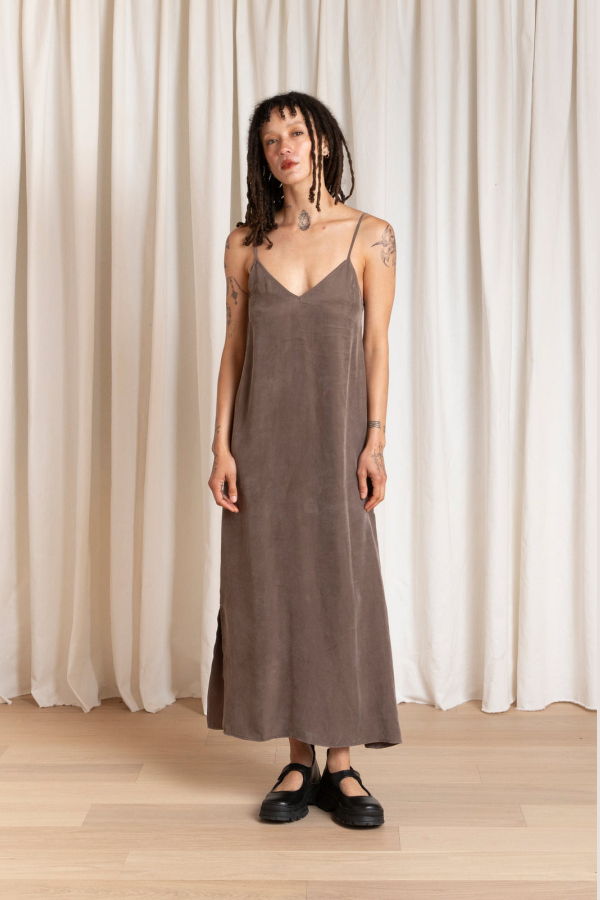 Ali Golden Slip Dress