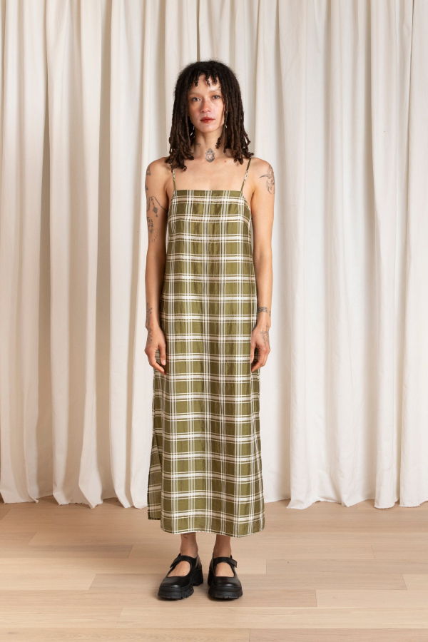 Ali Golden Square Neck Slip Dress