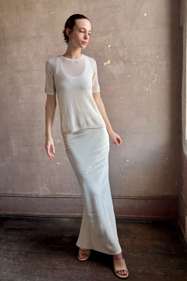 TWP Short Sleeve Tee Sweater - Ivory