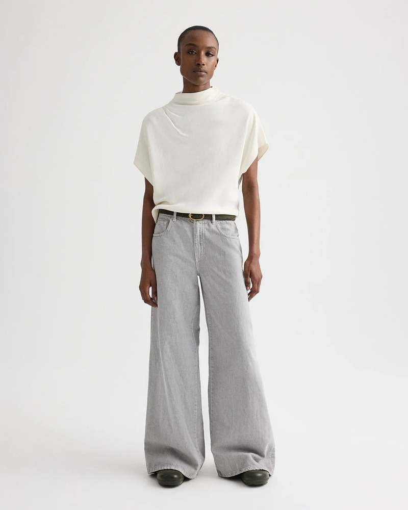 TWP Mock Neck Tee - Bone