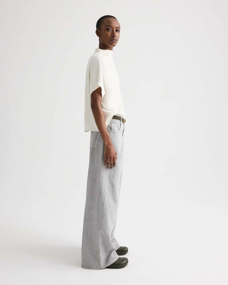 TWP Mock Neck Tee - Bone