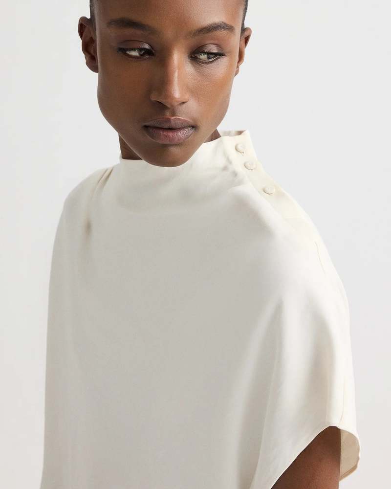 TWP Mock Neck Tee - Bone