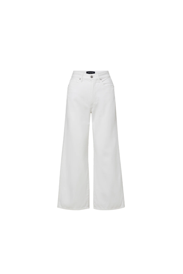 Veronica Beard Taylor Cropped Wide Leg Jean - White