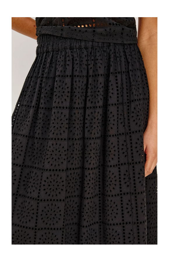Rails Dax Skirt in Black Grid Embroidery