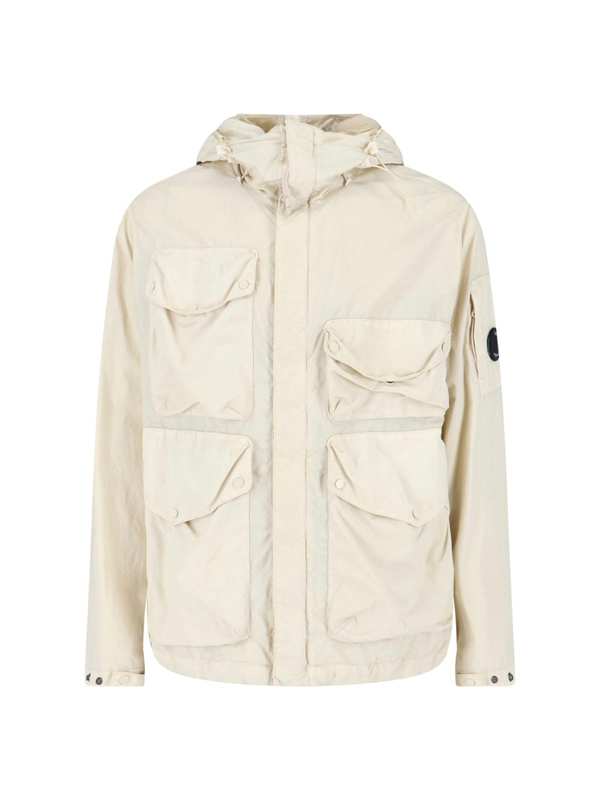 C.P. Company Flatt Nylon Goggle Jacket - Cream