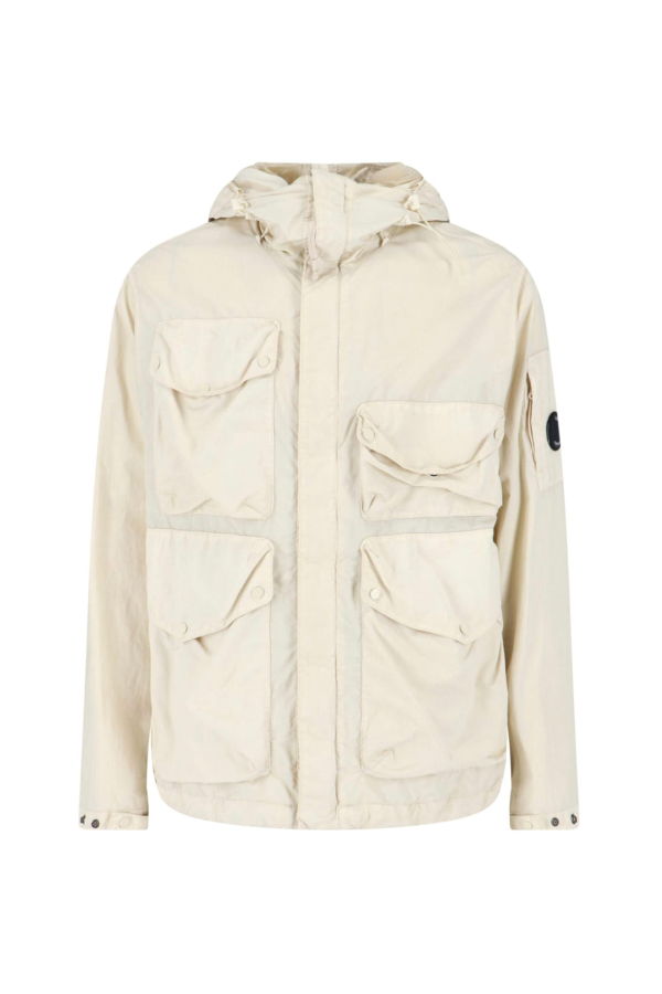 C.P. Company Flatt Nylon Goggle Jacket - Cream