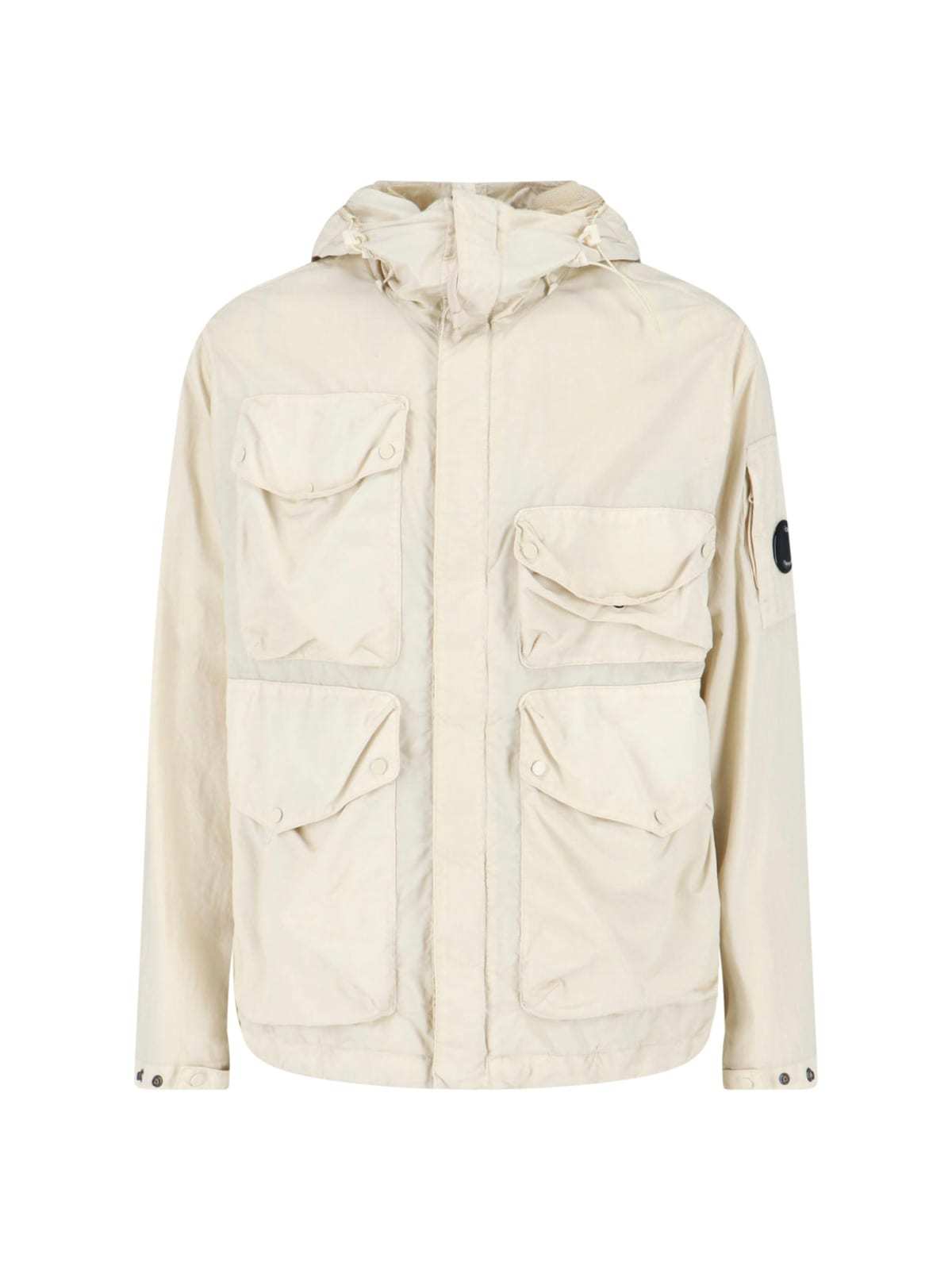 C.P. Company Flatt Nylon Goggle Jacket - Cream - Image 1 of 5