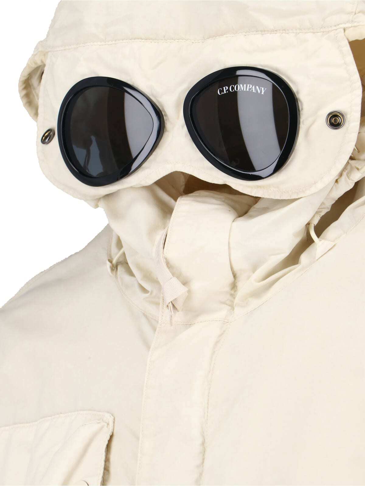 C.P. Company Flatt Nylon Goggle Jacket - Cream - Image 4 of 5