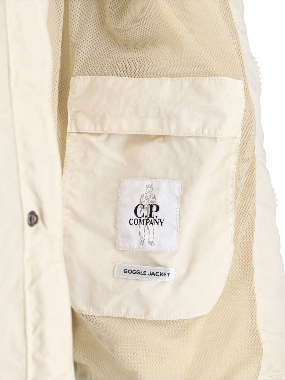 C.P. Company Flatt Nylon Goggle Jacket - Cream - Image 5 of 5