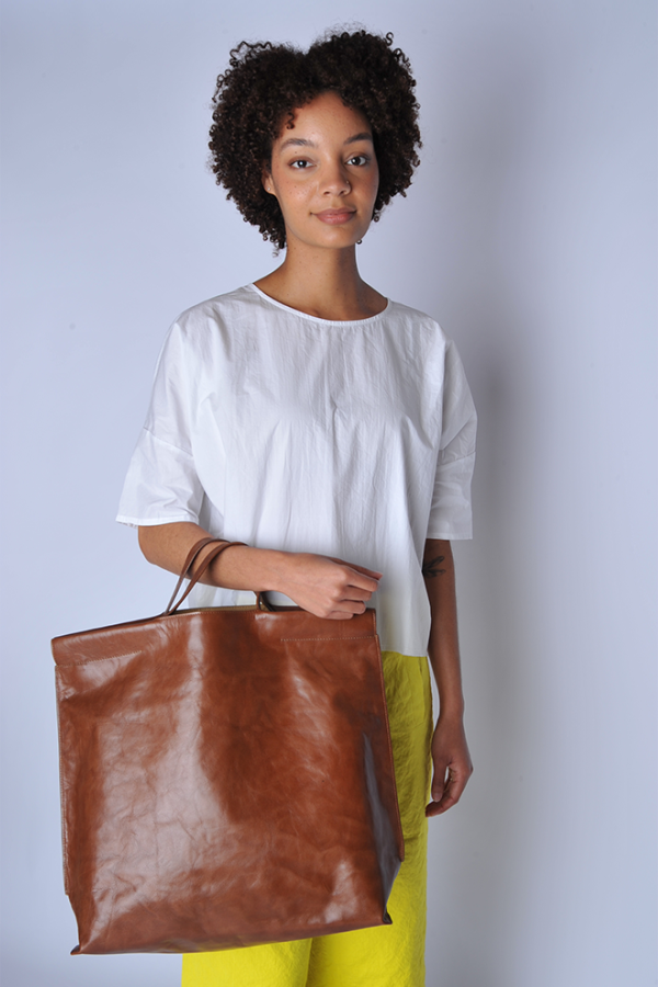 BEA MOMBAERS Large Cognac Shopper Bag - Cognac