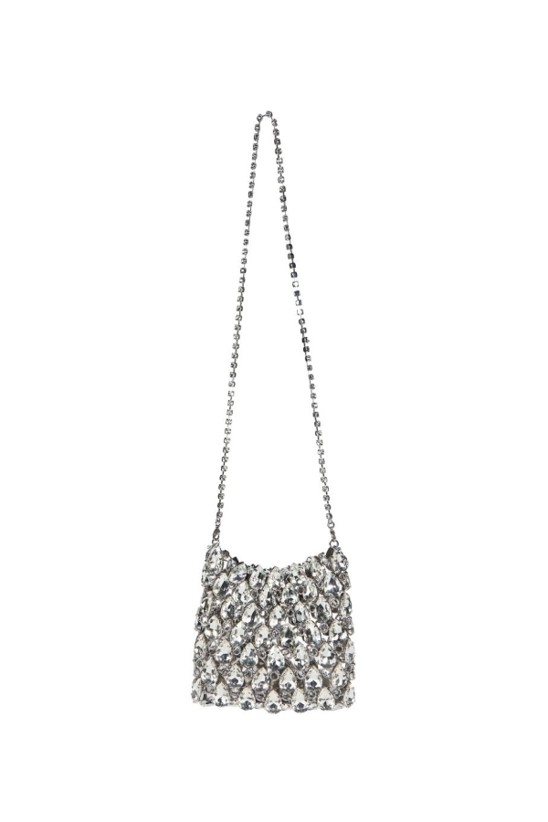 Self-Portrait Crystal Embellished Clutch - Silver