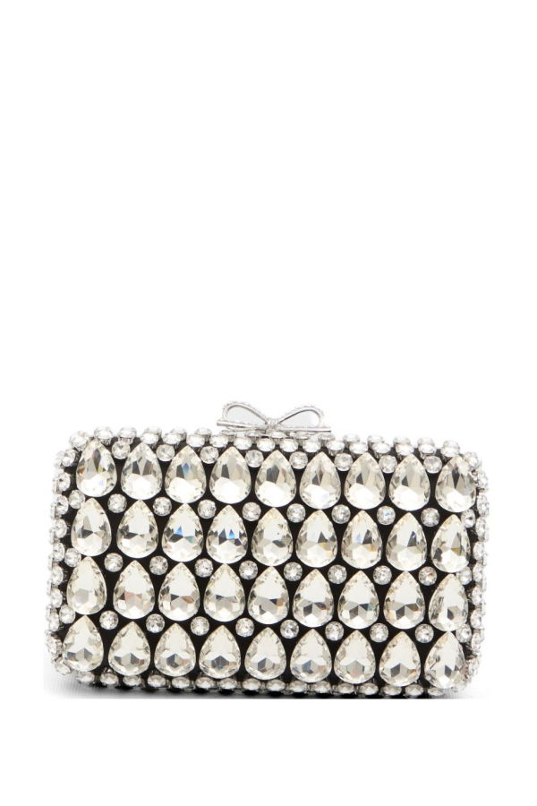 Self-Portrait Crystal Embellished Clutch - Black